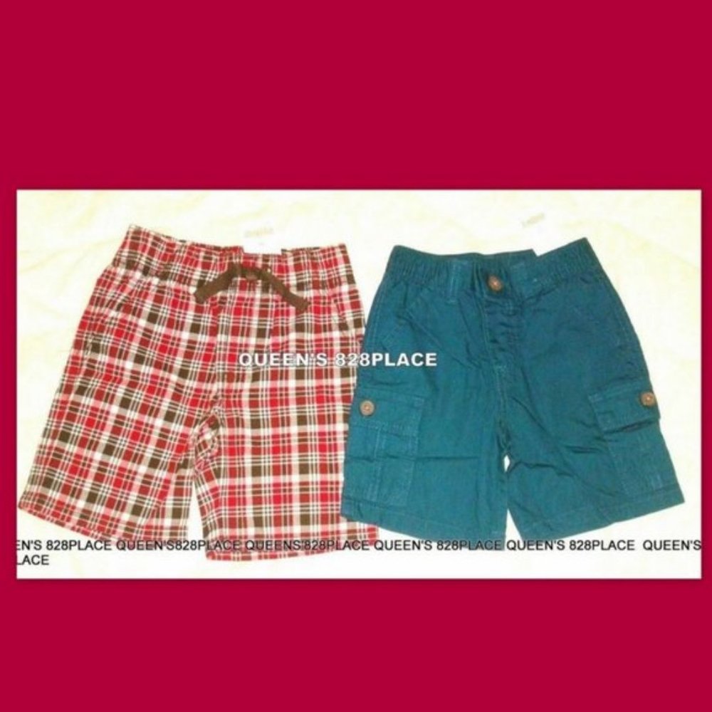 Nwt Gymboree Boys 2T Red plaid Blue Shorts Bundle